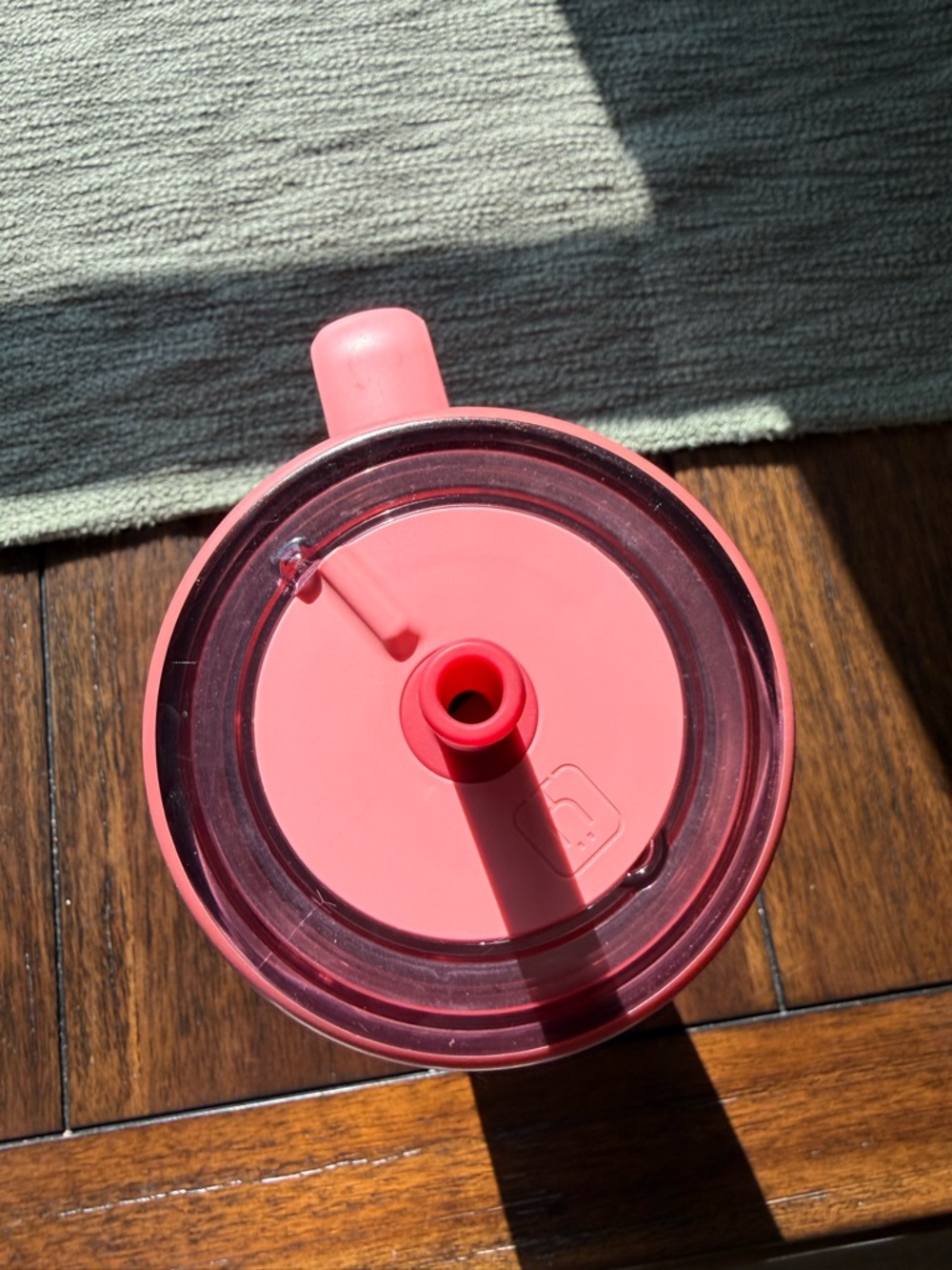 40 oz Insulated Pink Floral Travel Cup with Handle and Straw - Picture 4 of 6